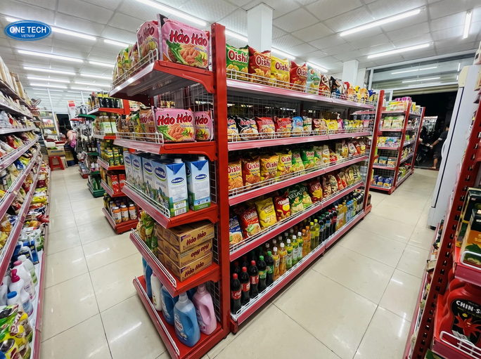 Các loại kệ trưng bày bim bim Huế phổ biến hiện nay