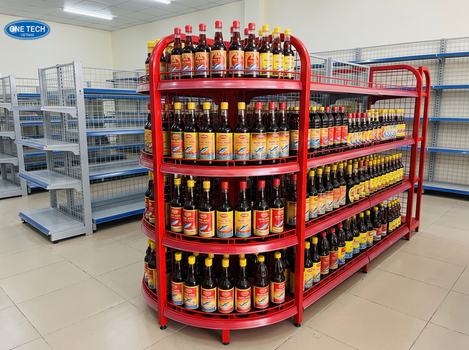Quy trình đặt hàng và lắp đặt kệ trưng bày nước mắm Huế tại Huế