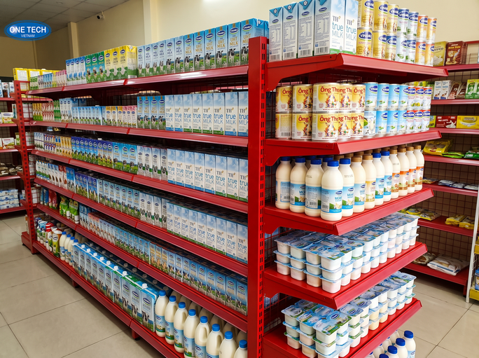 Kinh nghiệm chọn kệ trưng bày sữa Huế phù hợp với từng mô hình kinh doanh